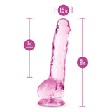 Naturally Yours 8" Crystaline Dildo Rose