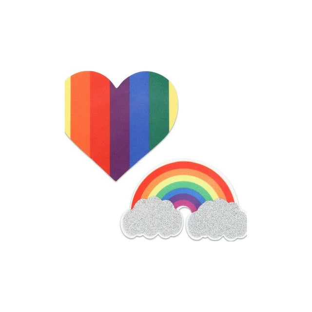 Pride Glitter Rainbows and Hearts Pasties - Naughty by Nature Adult Store