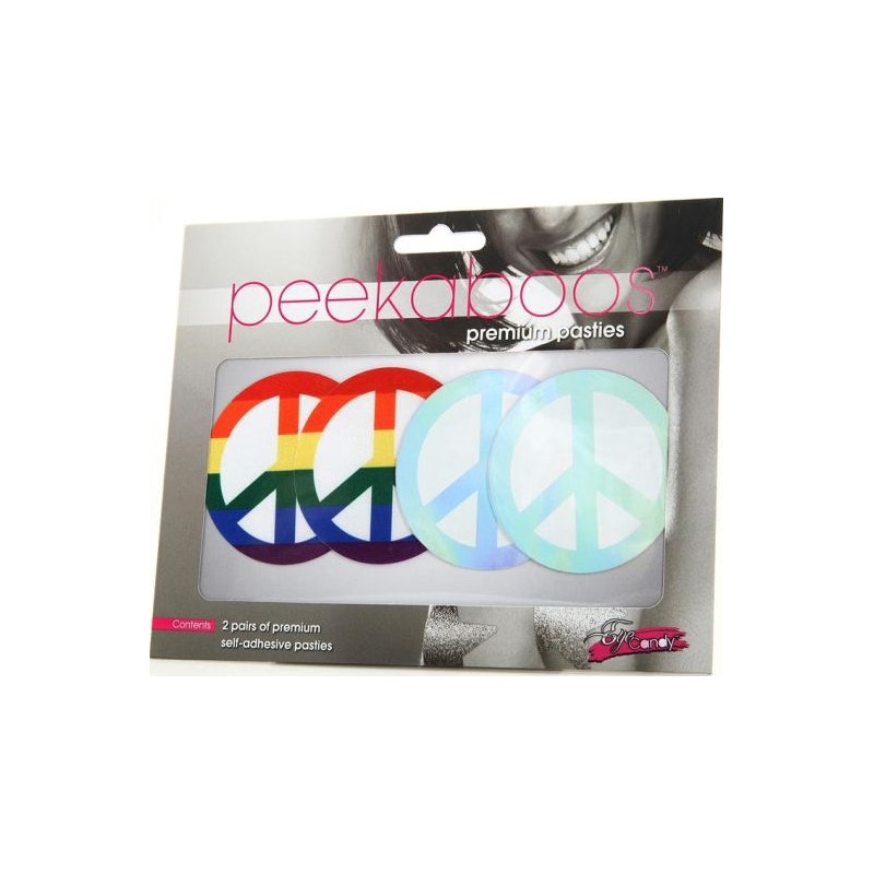 Pride Peace Sign Pasties - Naughty by Nature Adult Store