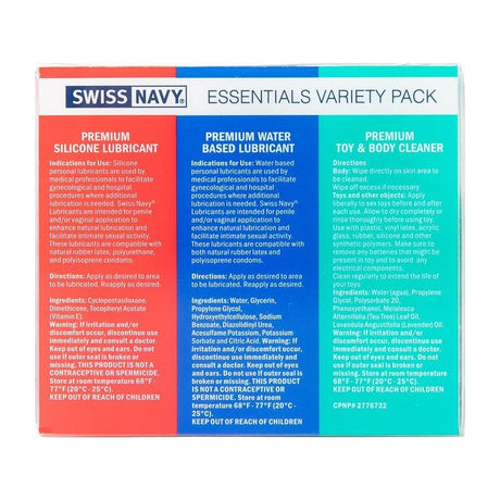 Swiss Navy Essentials 30ml Lubricant Travel Kit - Naughty by Nature Adult Store