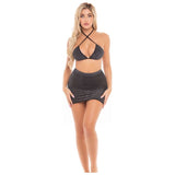 Cherry 2 Pc Skirt Set Black - Naughty by Nature Adult Store