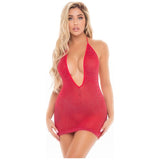 Love Bite Plunge Halter Dress Black - Naughty by Nature Adult Store
