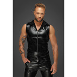 Snake Wetlook Sleeveless Zip-up Top with Sheer Hood - Naughty by Nature Adult Store