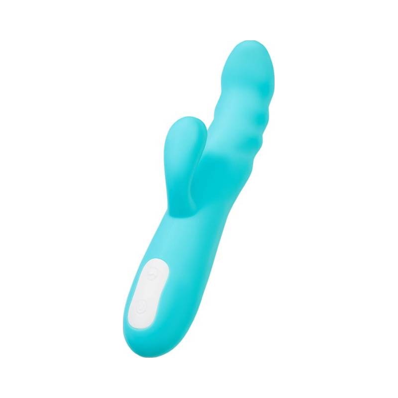 JOS Merry Swirl Rotating Shaft Rabbit Vibrator Blue - Naughty by Nature Adult Store