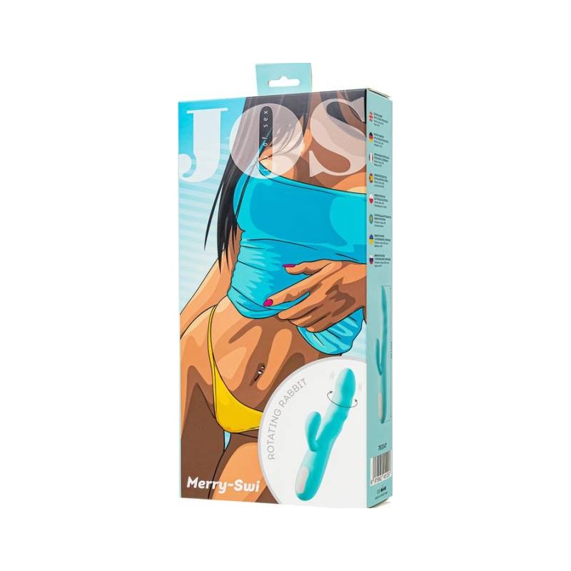JOS Merry Swirl Rotating Shaft Rabbit Vibrator Blue - Naughty by Nature Adult Store