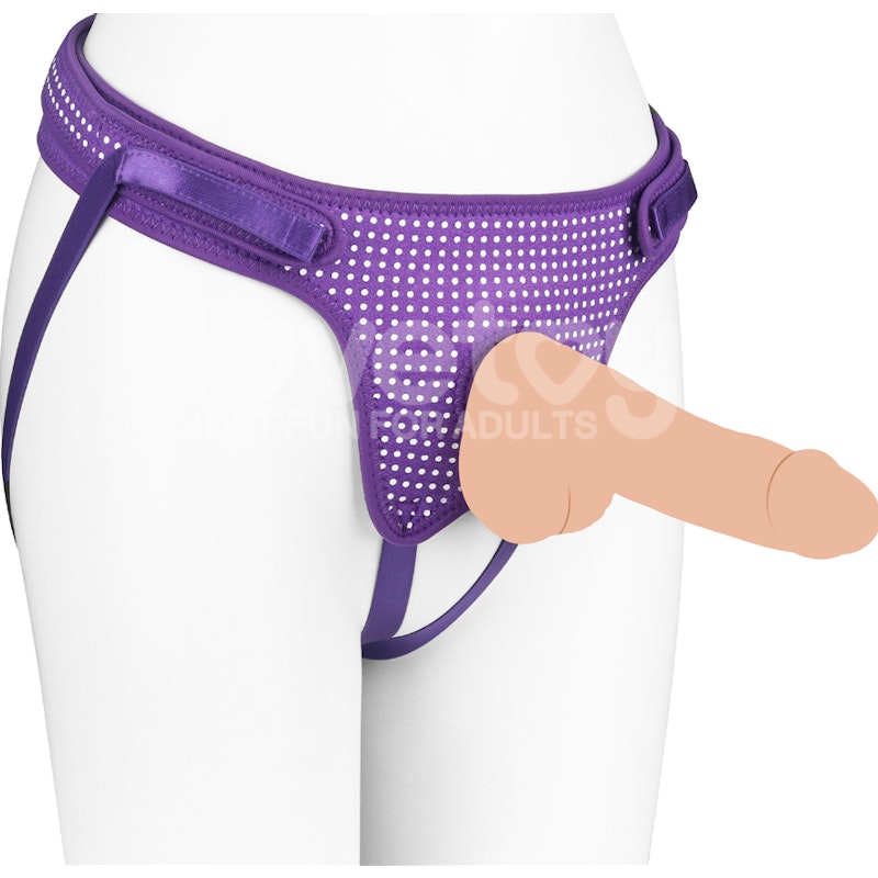 Easy Strap on Harness Polka Dot Purple - Naughty by Nature Adult Store