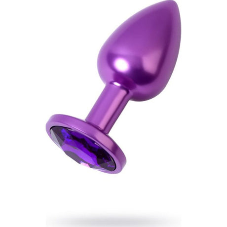 Purple Metal Anal Plug w Purple Crystal Small - Naughty by Nature Adult Store