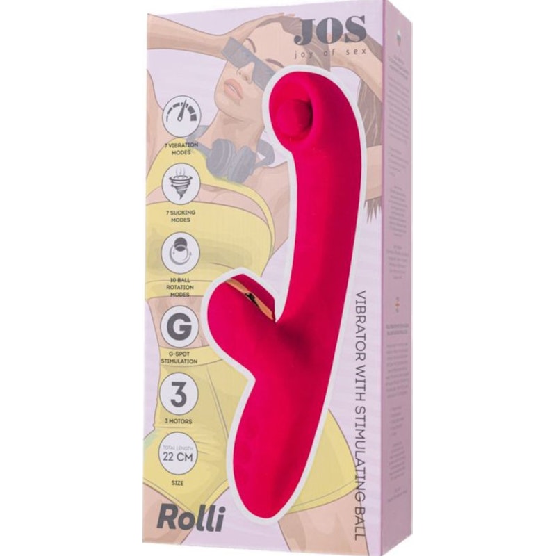 JOS Rolli Stimulating Ball Vibrator with Vaccuum Clitoral Stimulator - Naughty by Nature Adult Store