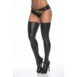 Thigh Highs Wetlook Metallic Black - Naughty by Nature Adult Store