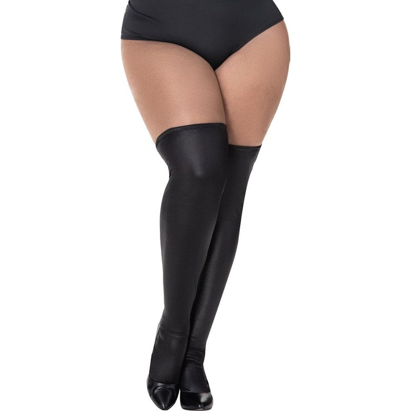 Thigh Highs Vinyl Gloss Black - Naughty by Nature Adult Store