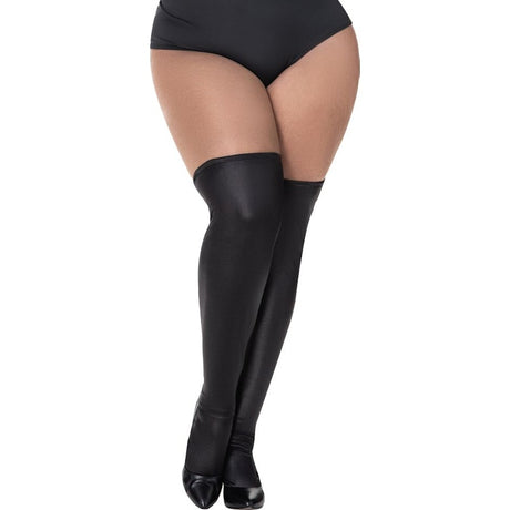 Thigh Highs Vinyl Gloss Black - Naughty by Nature Adult Store