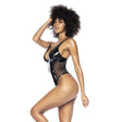 Wet Look Vinyl Bodysuit Black - Naughty by Nature Adult Store
