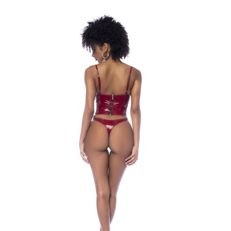 Wet Look Vinyl 2 Pc Set Gloss Wine - Naughty by Nature Adult Store