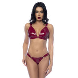 Wet Look Vinyl 2 Pc Set Gloss Wine - Naughty by Nature Adult Store