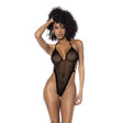 Black Polka Dot Halter Neck Bodysuit - Naughty by Nature Adult Store