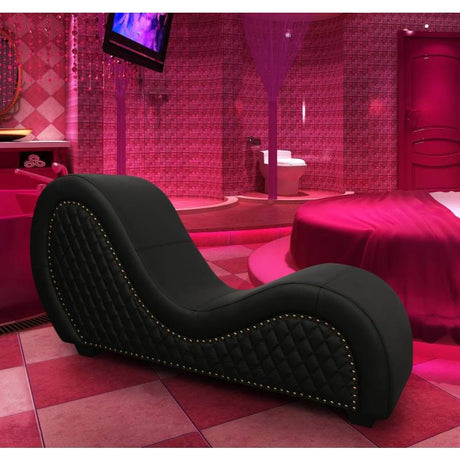 Kama Sutra Mebon Chaise Love Lounge Studded and Quilted Black - Naughty by Nature Adult Store
