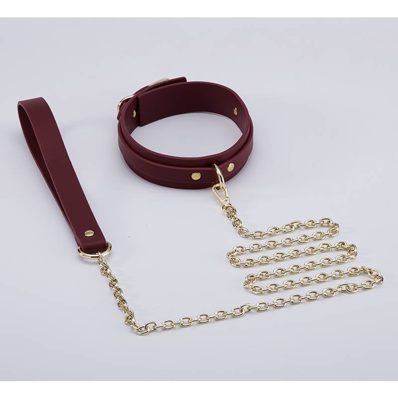 8 Pc Deluxe Bondage Play Kit Burgundy Gold - Naughty by Nature Adult Store