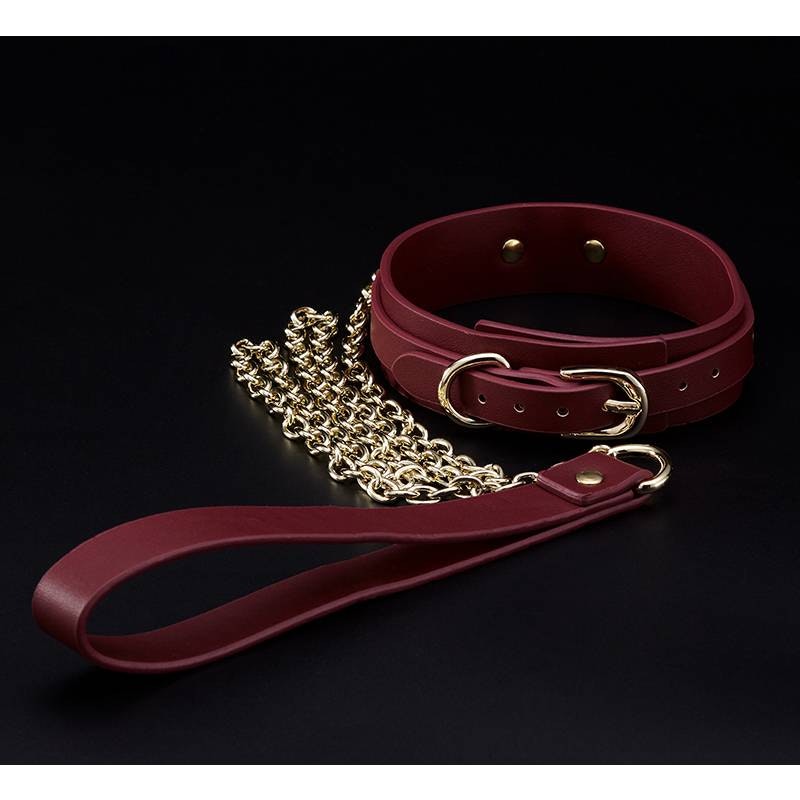 8 Pc Deluxe Bondage Play Kit Burgundy Gold - Naughty by Nature Adult Store