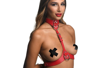 Red Female Chest Harness S/M - Naughty by Nature Adult Store