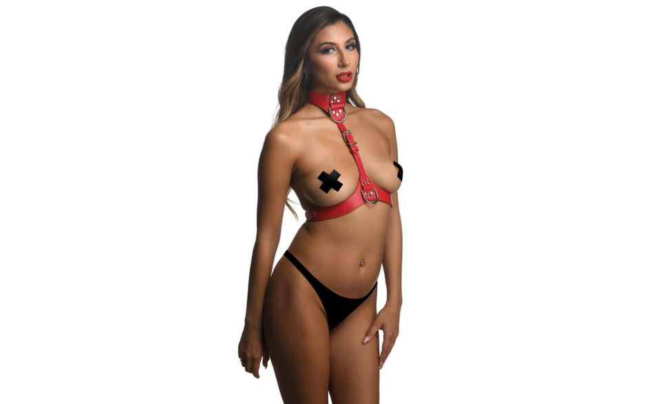 Red Female Chest Harness S/M - Naughty by Nature Adult Store