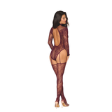 Dreamgirl Teddy Body Stocking Burgundy - Naughty by Nature Adult Store