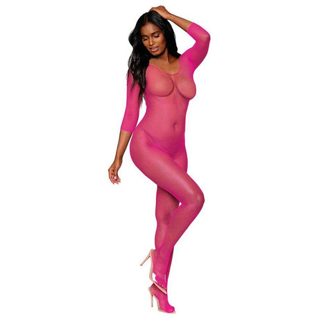 Dreamgirl Open Crotch Body Stocking Neon Pink - Naughty by Nature Adult Store