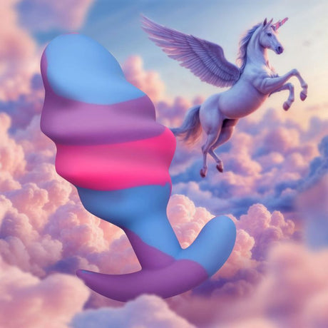 Unicorn Swirl Silicone Butt Plug Large - Naughty by Nature Adult Store