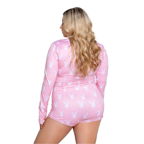 Playboy Slumber Bunny Romper Pink - Naughty by Nature Adult Store
