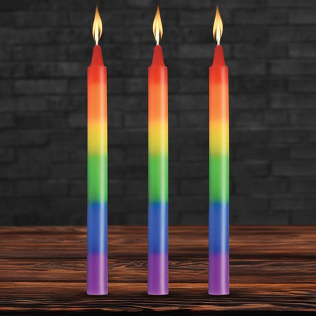 Pride Candles Rainbow Drip Candle 3 Pc - Naughty by Nature Adult Store