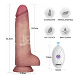 Vibrating Sliding Skin Pro II Silicone Dong 8.5