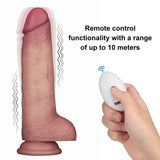 Vibrating Sliding Skin Pro II Silicone Dong 8.5