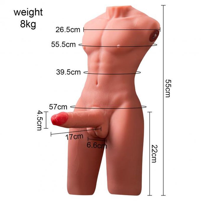 Jason 8kg USB Auto Thrusting 17cm Cock and Ass Male Torso