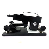 MixJoy Pleasure Plus multi-angle sex machine with a black metal base and adjustable mounting arm.