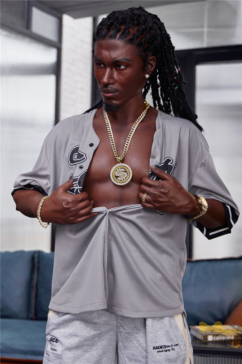 Irontech Silicone Black Sex Doll 170cm M7 Bill Realistic Full Body