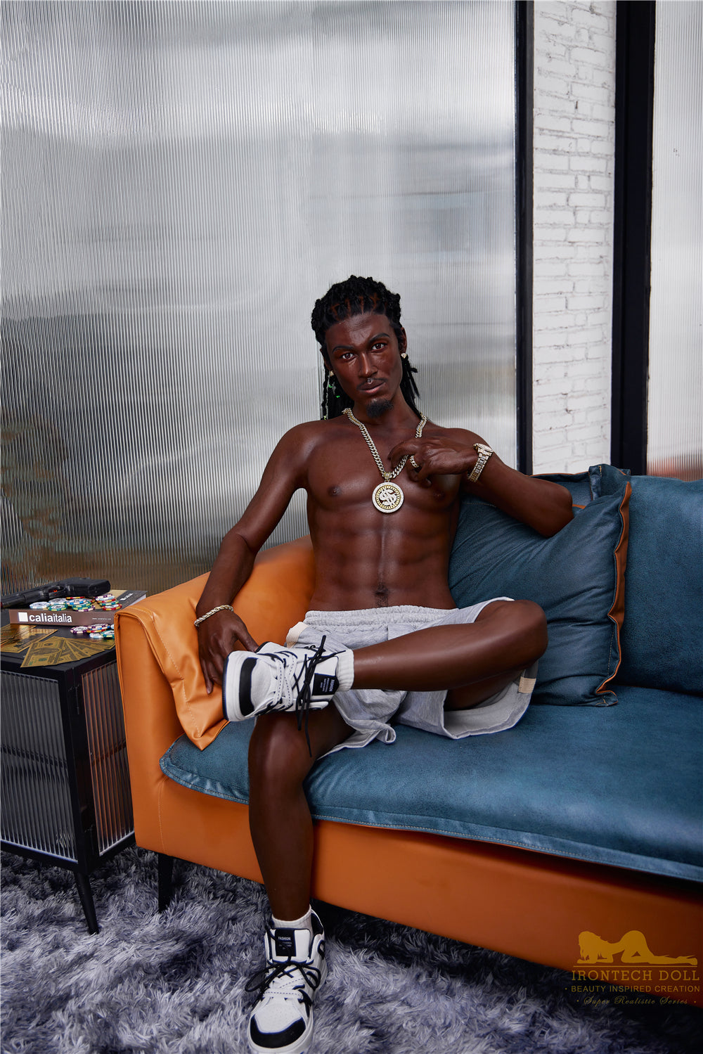 Irontech Silicone Black Sex Doll 170cm M7 Bill Realistic Full Body