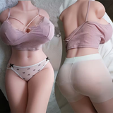 Realistic TPE Big Boobs Half Body Sex Doll, Dual Channels