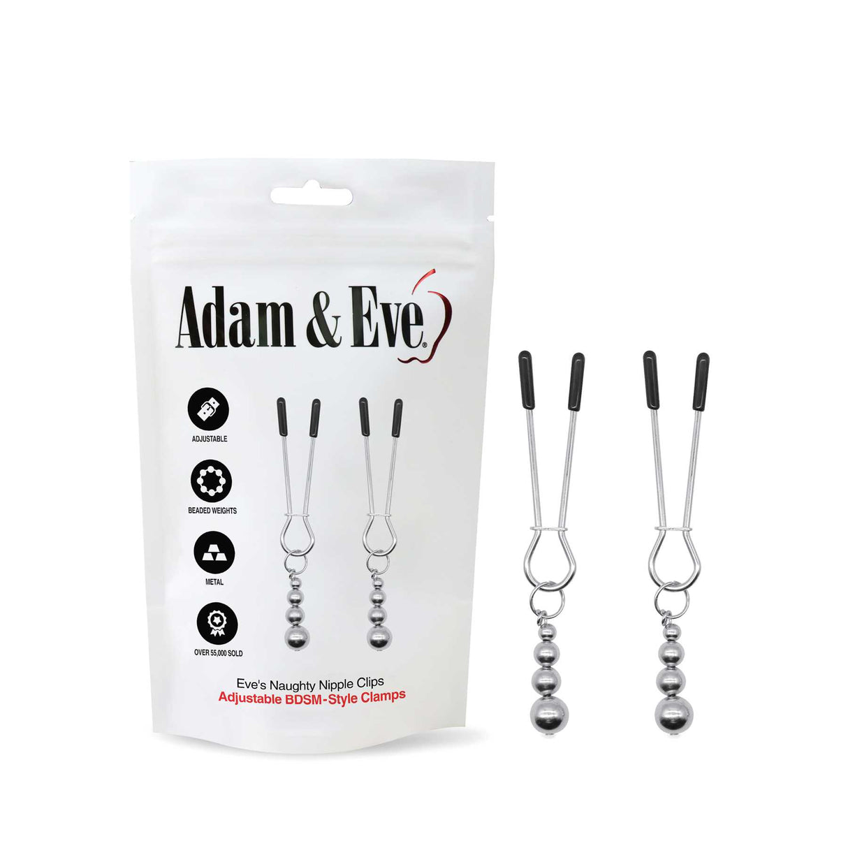 Adam & Eve Eve's Naughty Nipple Clips - Set of 2 - Naughty by Nature Adult Store