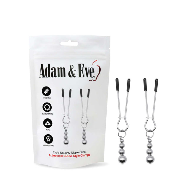 Adam & Eve Eve's Naughty Nipple Clips - Set of 2 - Naughty by Nature Adult Store