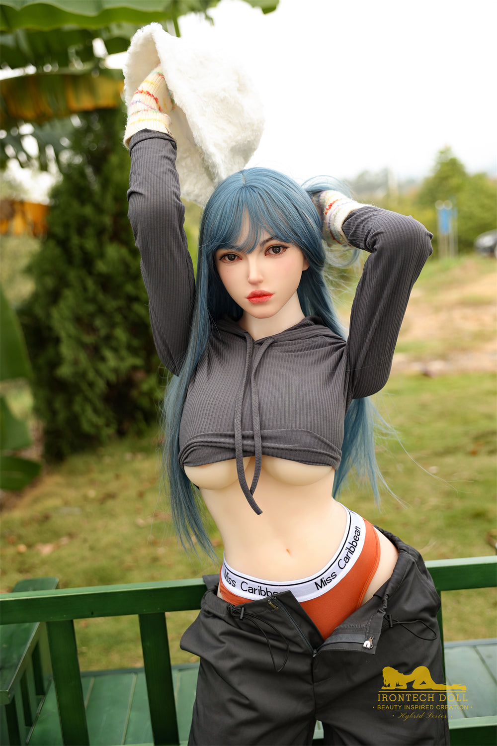 Irontech Blue Hair Sex Doll Joline 159cm S41 Plus Life Size TPE Body