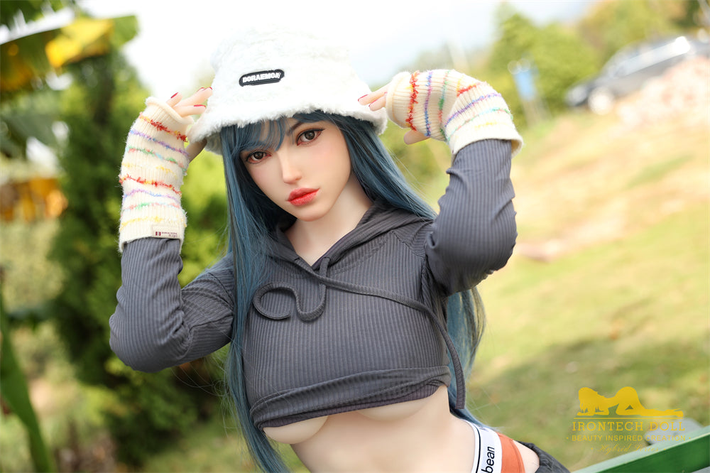Irontech Blue Hair Sex Doll Joline 159cm S41 Plus Life Size TPE Body
