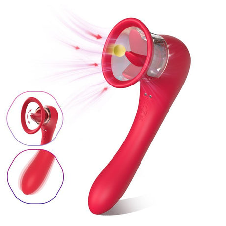 3 - in - 1 Sucking Licking Vibrating Vaginal Stimulator - Naughty by Nature Adult Store