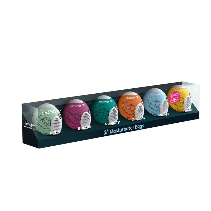 Satisfyer Masturbator Eggs - Mixed 6 Pack - Set of 6 Stroker Sleeves - Naughty by Nature Adult Store