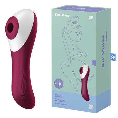 Satisfyer Dual Crush - Red Air Pulse Stimulator with Vibration - Naughty by Nature Adult Store