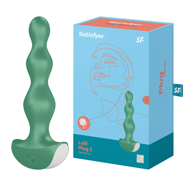 Satisfyer Lolli-Plug 2 - Green Vibrating Anal Beads - Naughty by Nature Adult Store