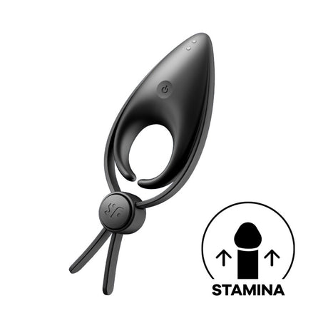 Satisfyer Sniper - Black Vibrating Adjustable Lasso Cock Ring - Naughty by Nature Adult Store