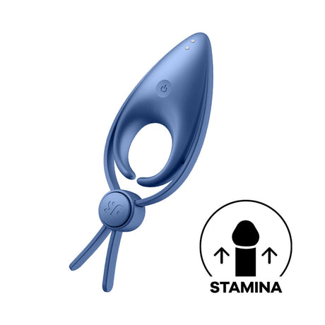 Satisfyer Sniper - Blue - Blue Vibrating Adjustable Lasso Cock Ring - Naughty by Nature Adult Store