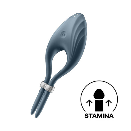 Satisfyer Duelist - Dark Blue Vibrating Adjustable Lasso Cock Ring - Naughty by Nature Adult Store