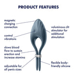 Satisfyer Duelist - Dark Blue Vibrating Adjustable Lasso Cock Ring - Naughty by Nature Adult Store
