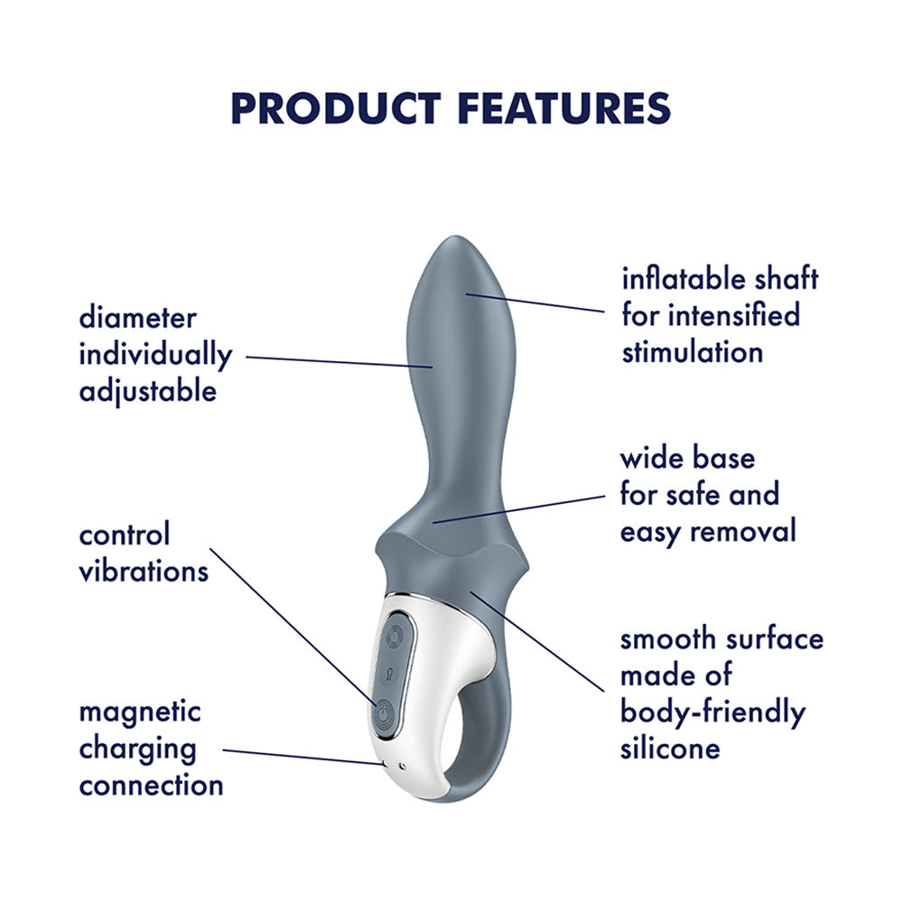 Satisfyer Air Pump Booty 1 - Grey Inflatable Anal Vibrator
