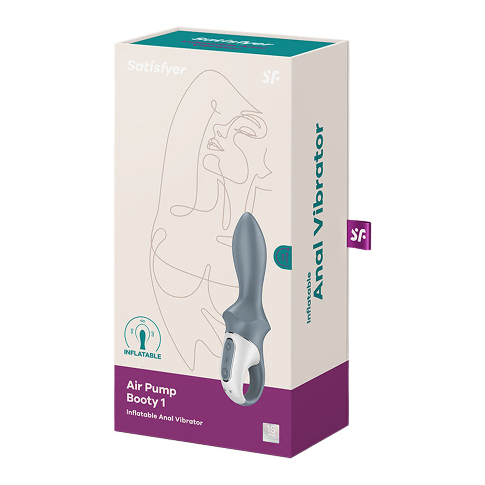 Satisfyer Air Pump Booty 1 - Grey Inflatable Anal Vibrator